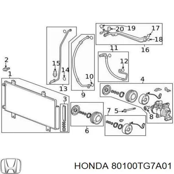 80100TG7A01 Honda Конденсатор