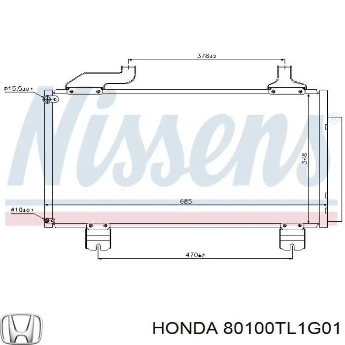 Купити 80100TL1G01 Honda Радіатор системи охолодження кондиціонера
