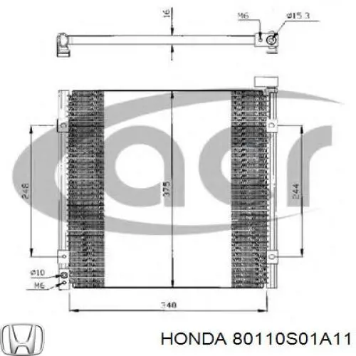 Купити 80110S01A11 Honda Радіатор системи охолодження кондиціонера