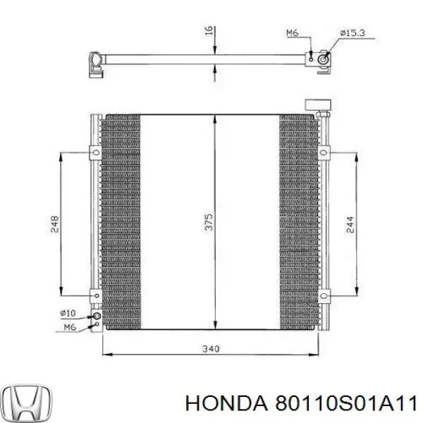 Радіатор кондиціонера 80110S01A11 Honda