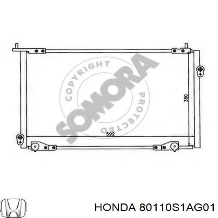 Купити 80110S1AG01 Honda Радіатор системи охолодження кондиціонера