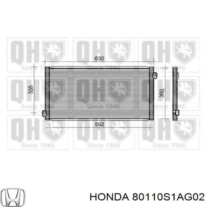 Конденсатор кондиціонера Honda 80110S1AG02 ціна, від 56.65 USD