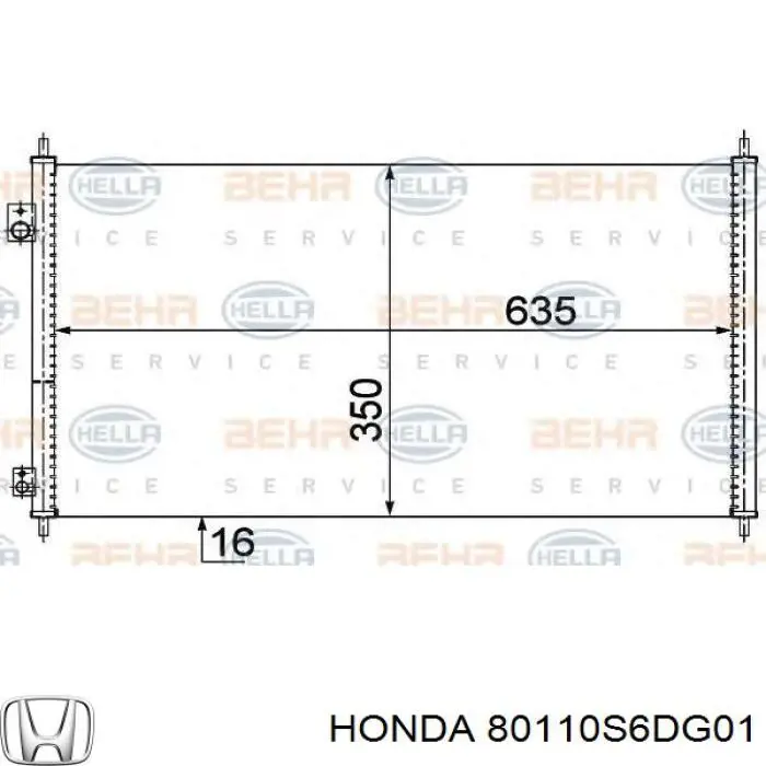 Радіатор кондиціонера 80110S6DG01 Honda