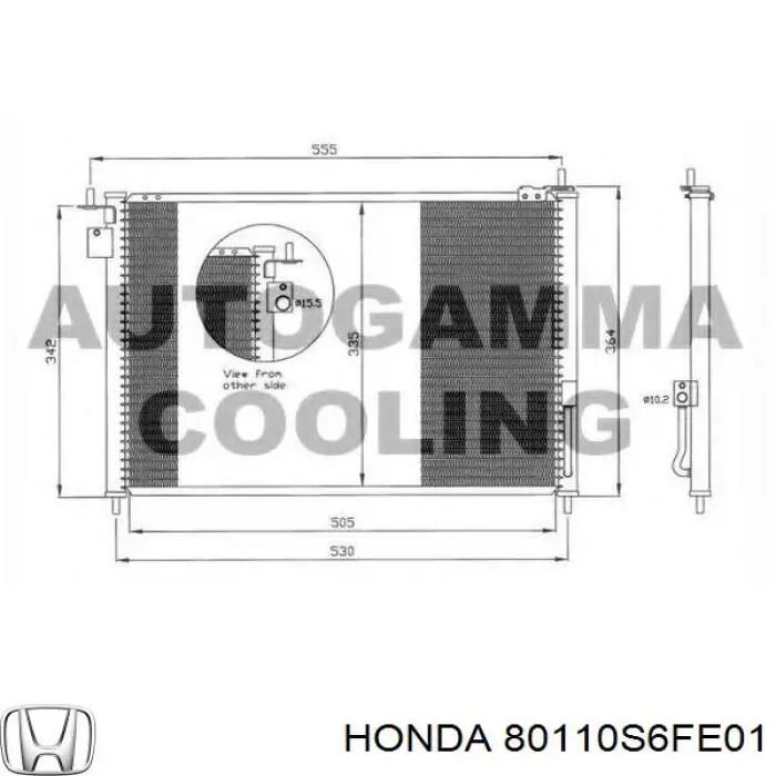 Купити 80110S6FE01 Honda Радіатор системи охолодження кондиціонера
