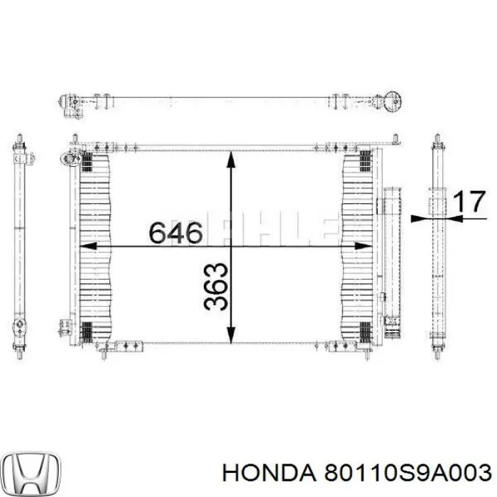 Купити 80110S9A003 Honda Радіатор системи охолодження кондиціонера