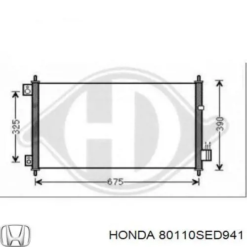 Радіатор кондиціонера 80110SED941 Honda
