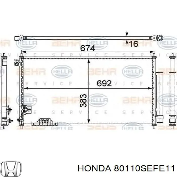 Радіатор кондиціонера 80110SEFE11 Honda