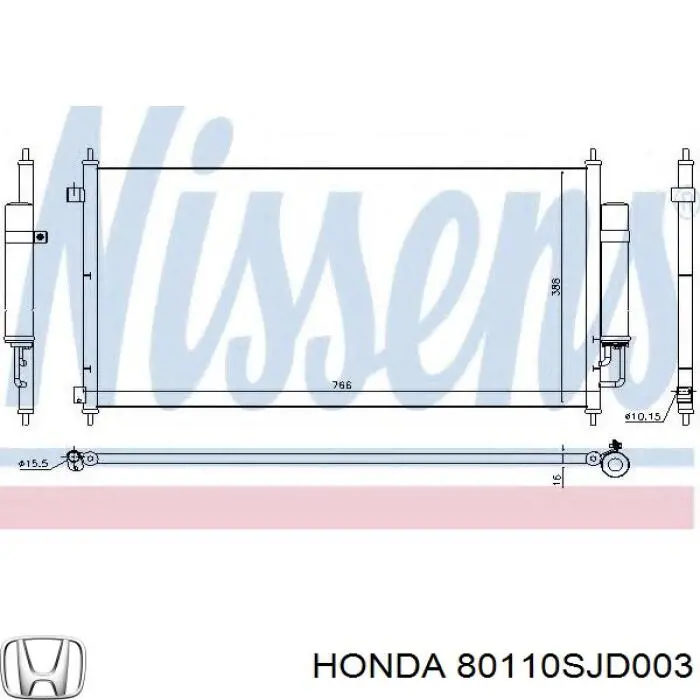 Конденсатор кондиціонера Honda 80110SJD003 ціна, від 112.98 USD