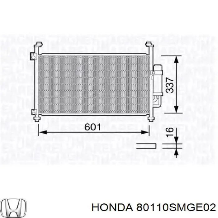 80110SMGE02 Honda радіатор кондиціонера