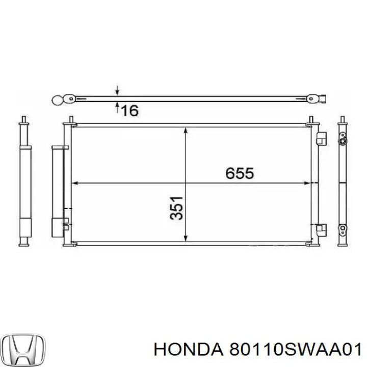 Купити 80110SWAA01 Honda Радіатор системи охолодження кондиціонера