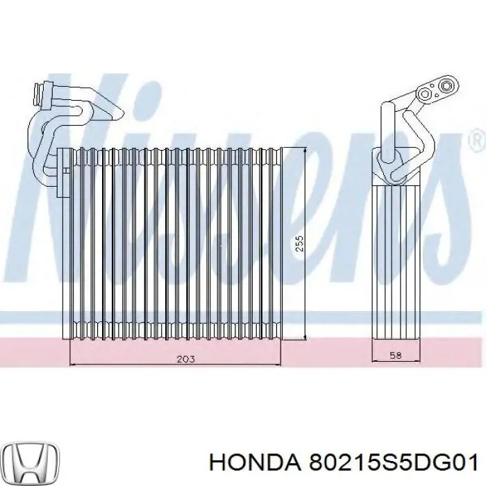 Радіатор кондиціонера салонний, випарник 80215S5DG01 Honda