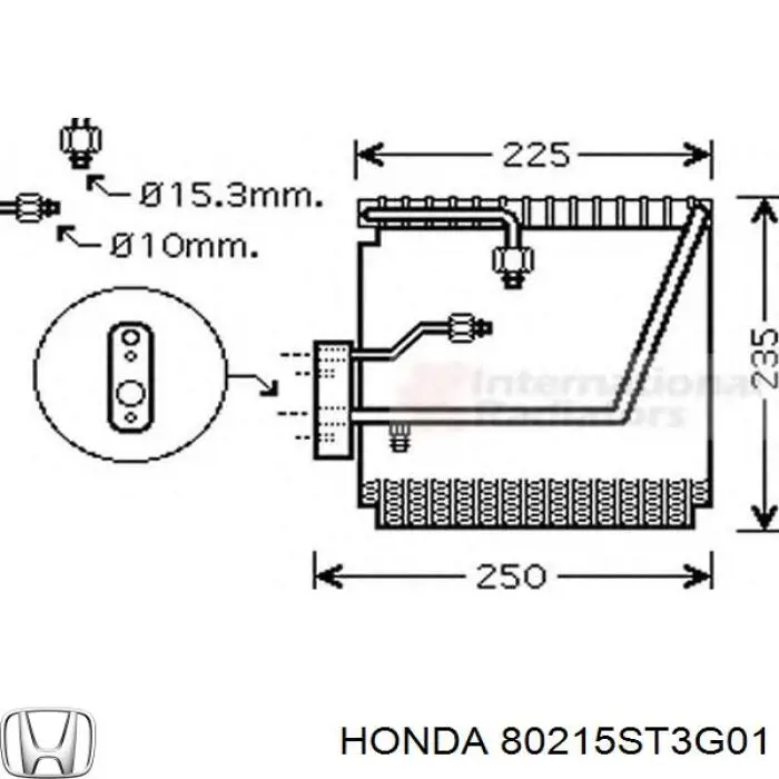 80215ST3G01 Honda радіатор кондиціонера салонний, випарник