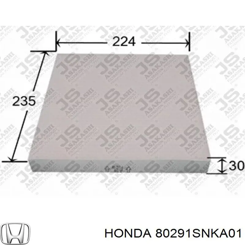 80291SNKA01 Honda фільтр салону