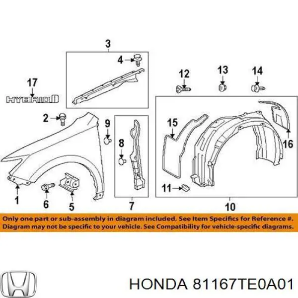  81167TE0A01 Honda