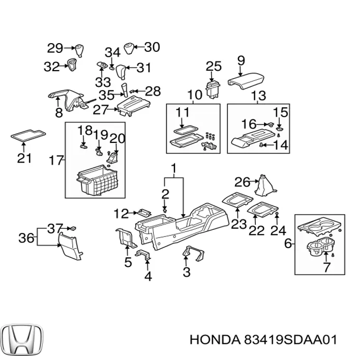  83419SDAA01 Honda