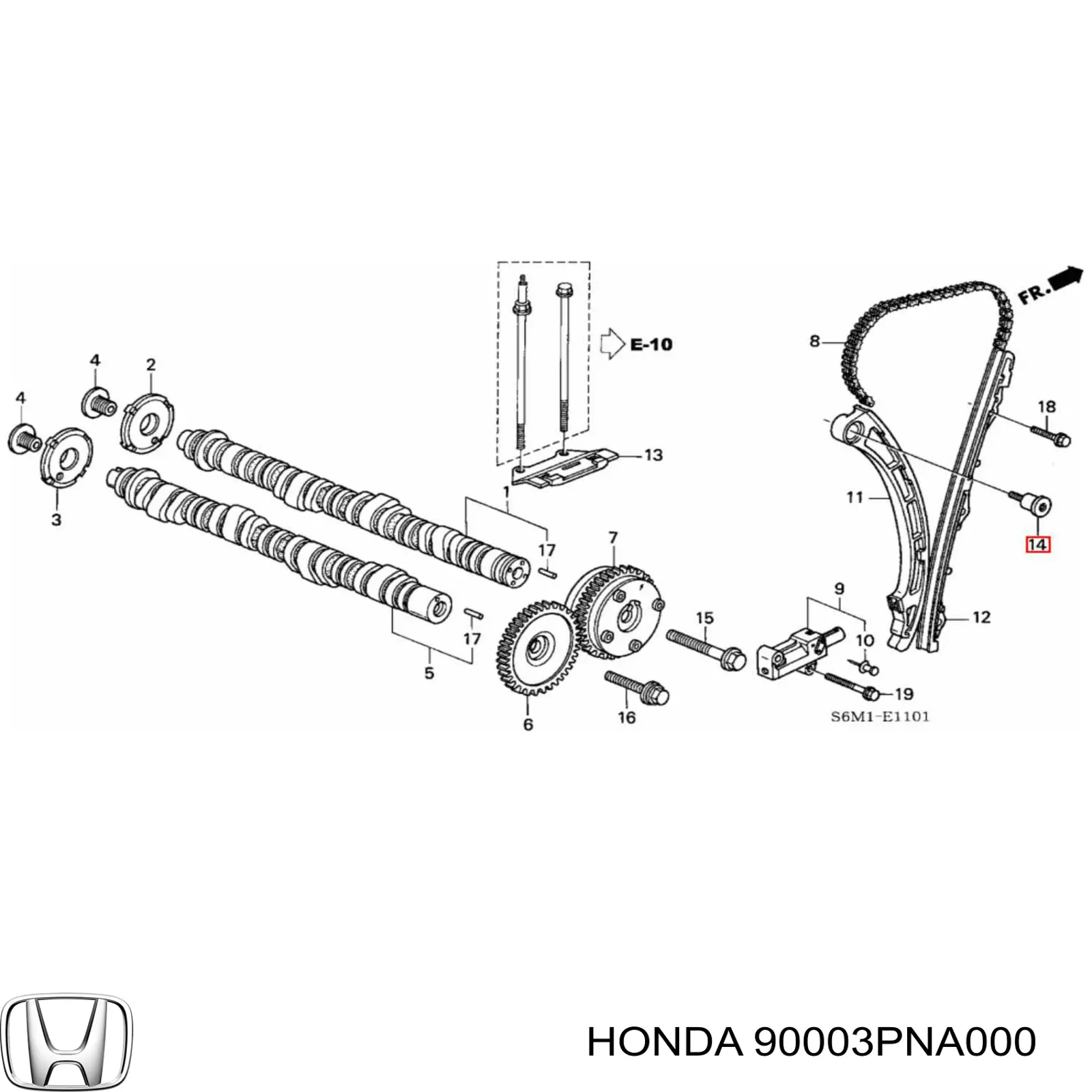 90003PNA000 Honda болт натягувача ланцюга грм