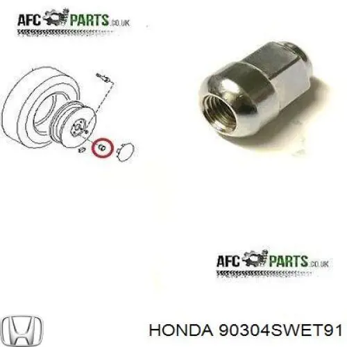 Гайка колісна на Honda CR-V (RM)