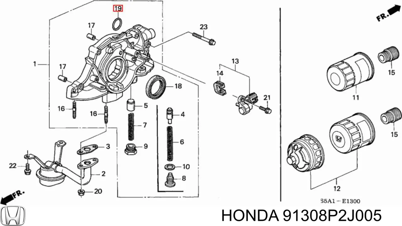 Сальник масляного насоса двигуна Honda Civic 6 (EJ6, EJ8) (Хонда Цивік)
