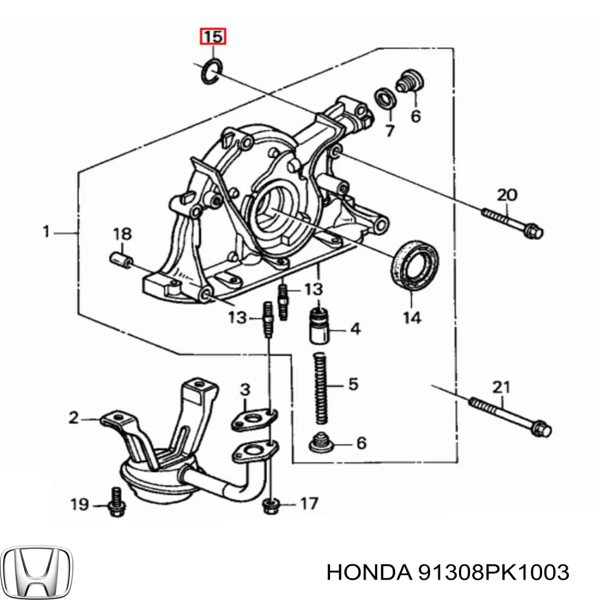 91308PK1003 Honda Сальник масляного насоса двигуна