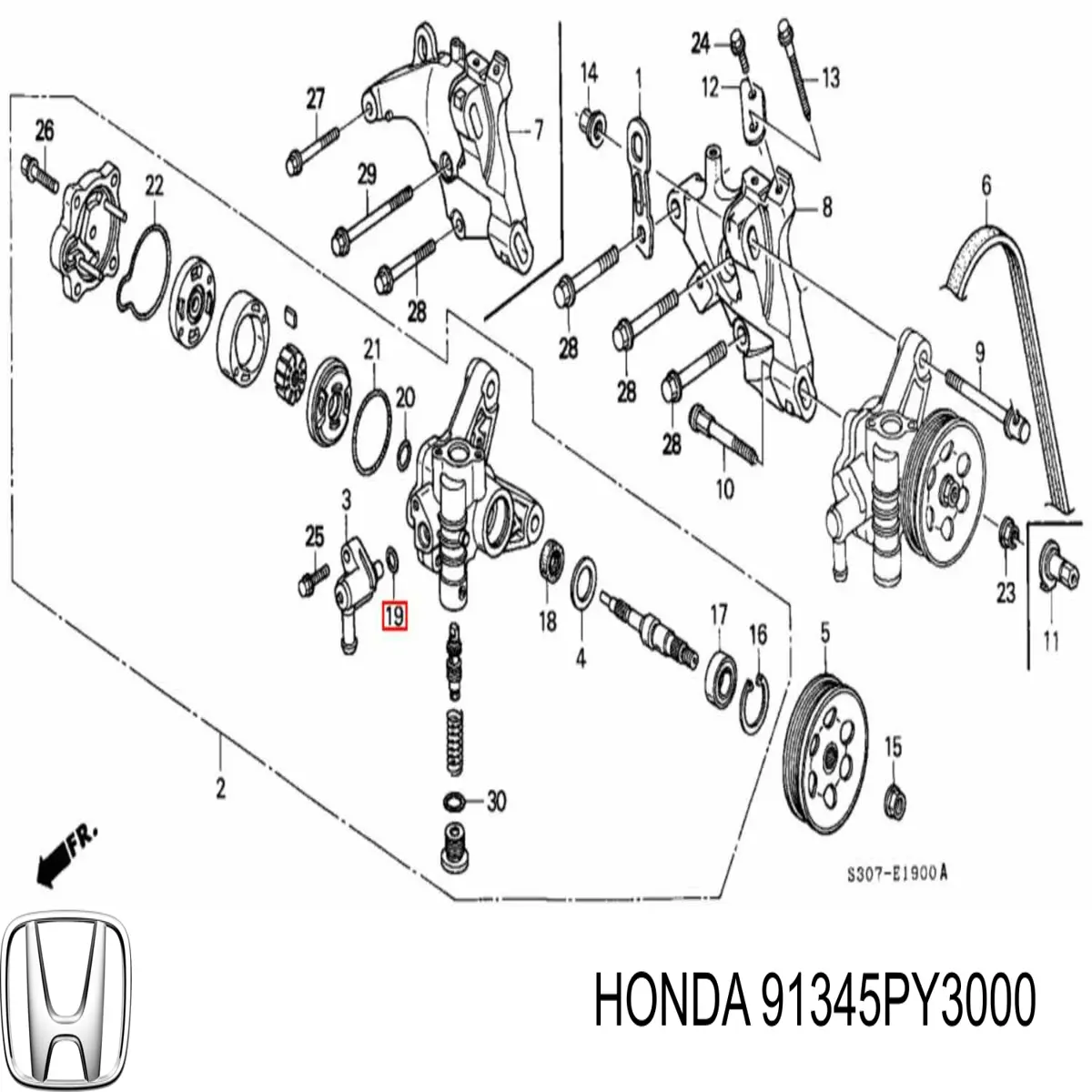  91345PY3000 Honda