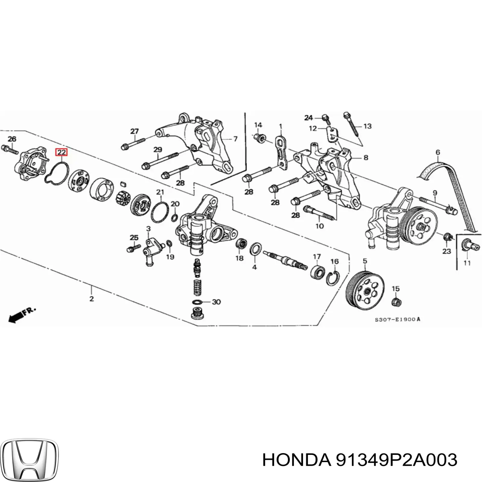 Сальник насосу г/п керма (ГПК) Honda CR-V (RD) (Хонда Црв)