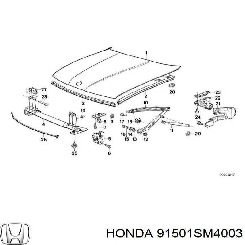 91501SM4003 Honda Автомобільне скло
