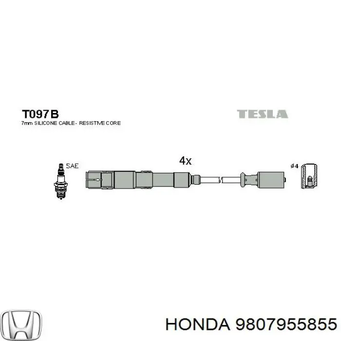 Свічки запалювання 9807955855 Honda