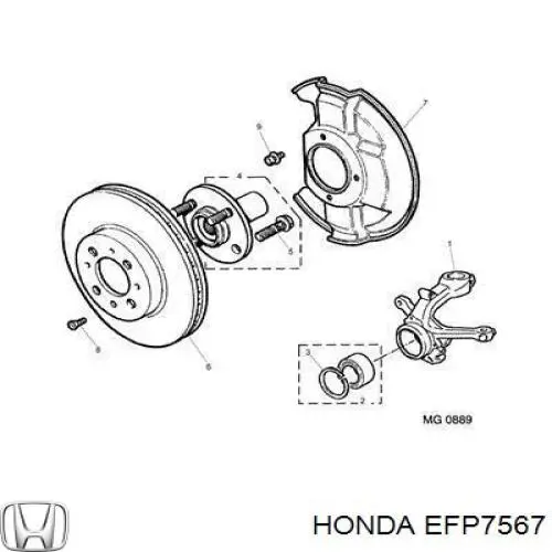 EFP7567 Honda маточина передня