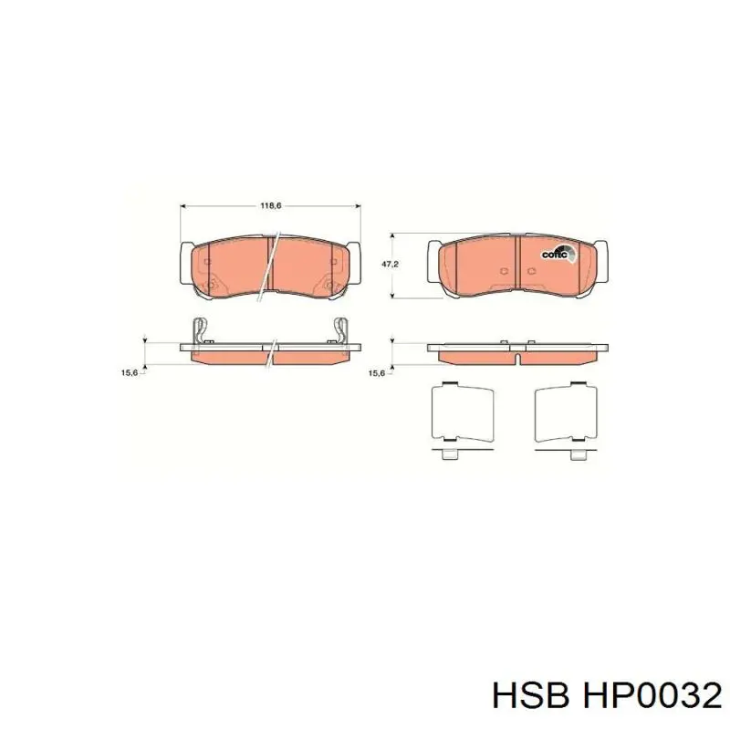 Задні гальмівні колодки S583022BA20 Hyundai/Kia
