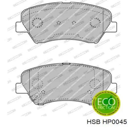 Купити HP0045 HSB Колодки гальмівні передні, дискові