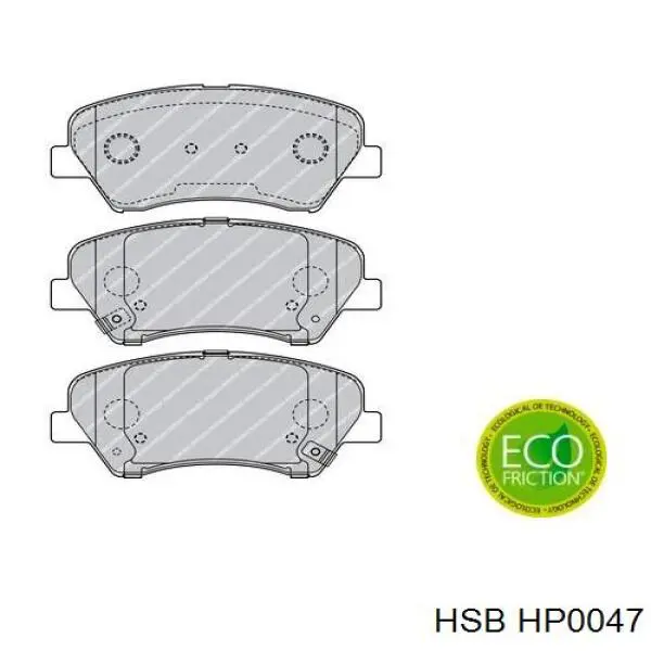 Передні тормозні колодки HP0047 HSB