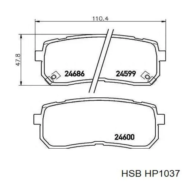 Задні гальмівні колодки HSB HP1037 ціна, від 18.62 USD