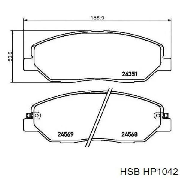 Гальмівні колодки HSB HP1042 ціна, від 26.97 USD