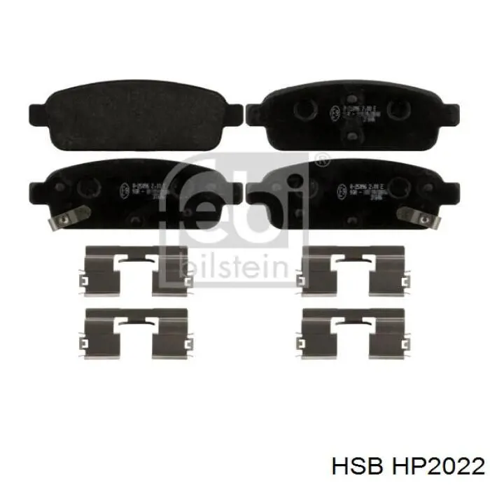 HP2022 HSB колодки гальмові задні, дискові