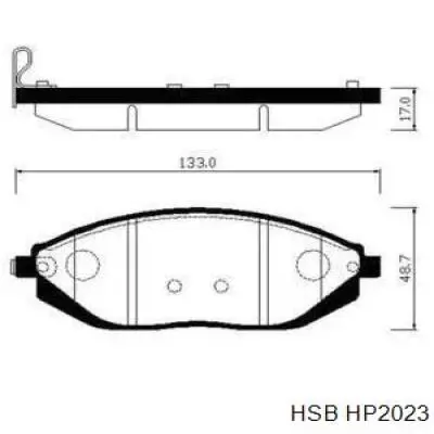 HP2023 HSB Передні гальмівні колодки