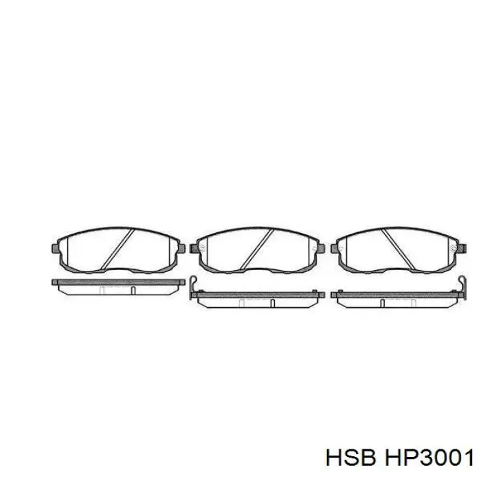 Колодки гальмівні передні, дискові HP3001 HSB