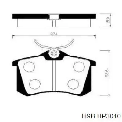 Задні гальмівні колодки HSB HP3010 ціна, від 16.49 USD