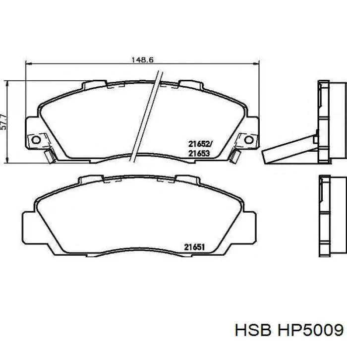 Купити HP5009 HSB Колодки гальмівні передні, дискові