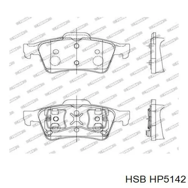 HP5142 HSB Колодки гальмівні задні, дискові