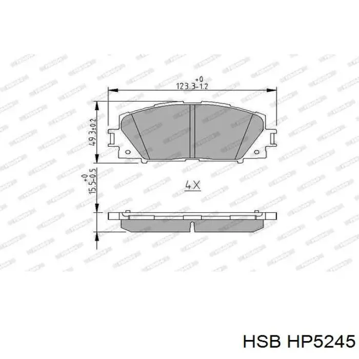 HP5245 HSB Передні гальмівні колодки