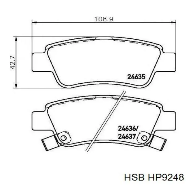 Купити HP9248 HSB Задні колодки