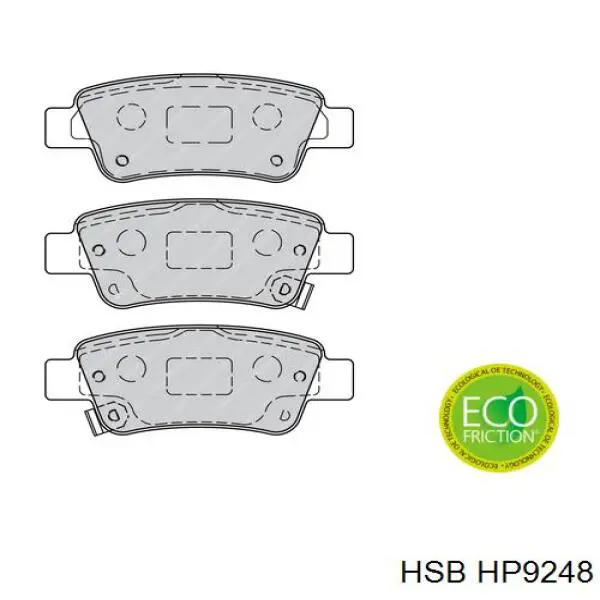Задні гальмівні колодки HP9248 HSB