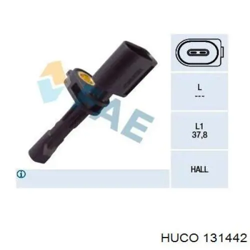 131442 Huco Датчик АБС (ABS) задній