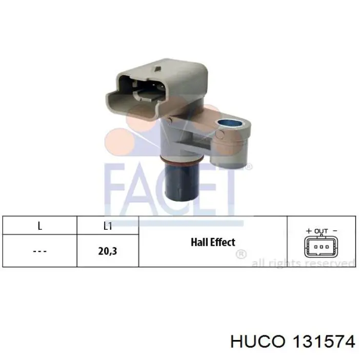 Датчик ABS передній Huco 131574 ціна, від 22.28 USD