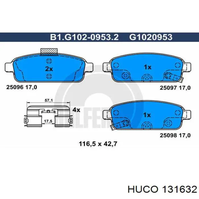 Купити 131632 Huco Датчик АБС (ABS) передній