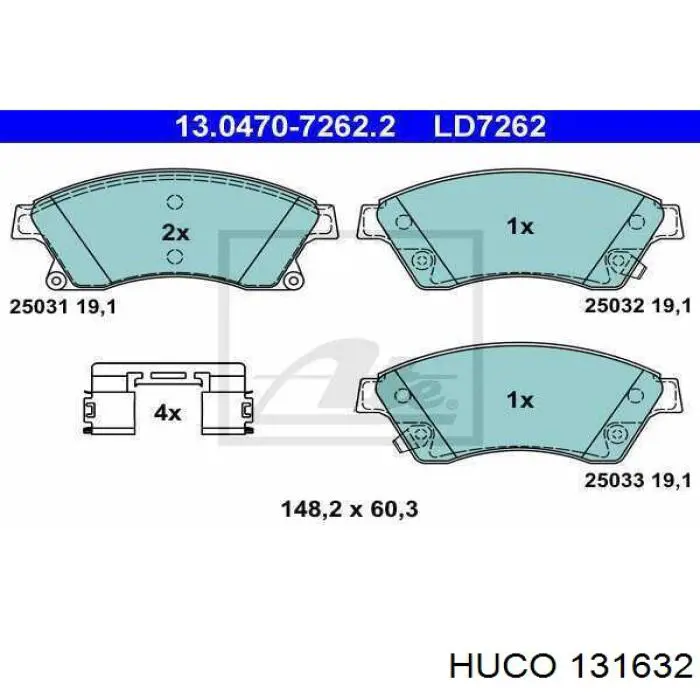Купити 131632 Huco Датчик АБС (ABS) передній