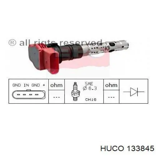 Купити 133845 Huco Котушка запалювання