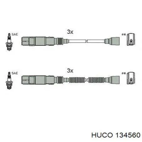 Дроти запалювання Huco 134560 ціна, від 34.78 USD