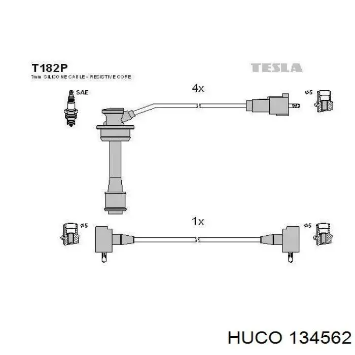 Дріт високовольтний, комплект 134562 Huco