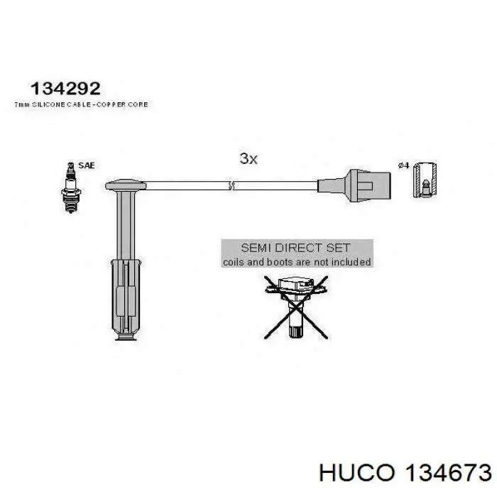 Купити 134673 Huco Провід високовольтні, комплект